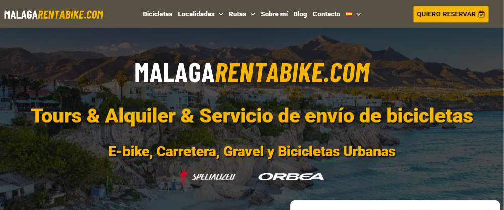 Landing de Málaga Rentabike: alquiler de bicicletas en Nerja