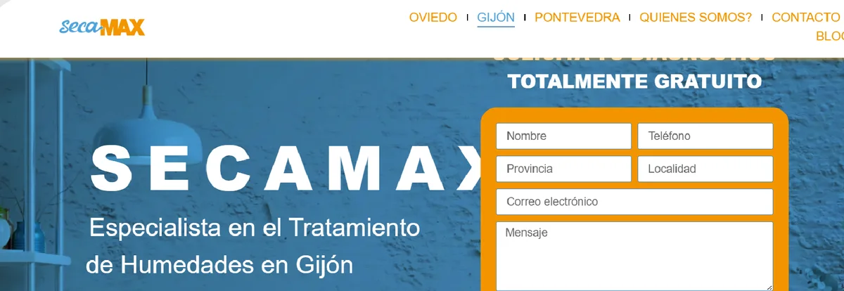 Landing de Secamax: tratamiento de humedades