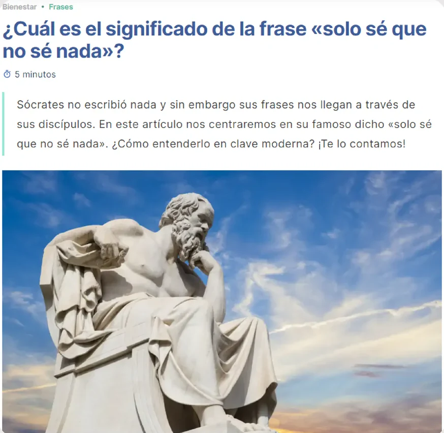 Artículo: ¿Cuál es el significado de la frase «solo sé que no sé nada»?